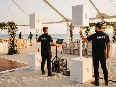Renta de bocinas JBL para boda en playa CDMX