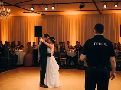 Renta de bocinas para primer baile bajo candil en boda elegante CDMX