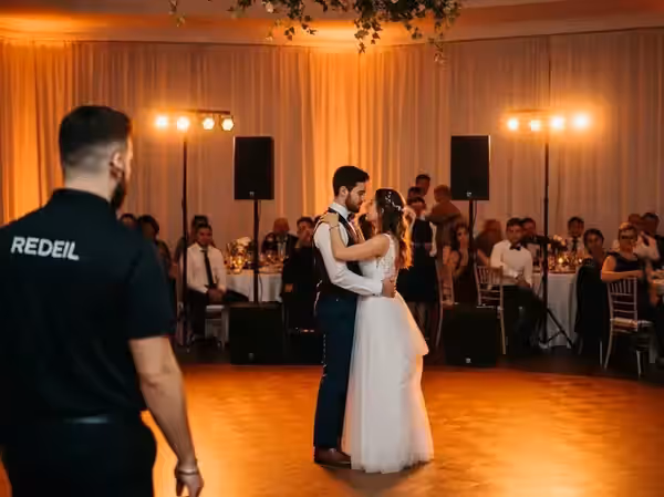 Primer baile de los novios con el sistema de audio encendido
