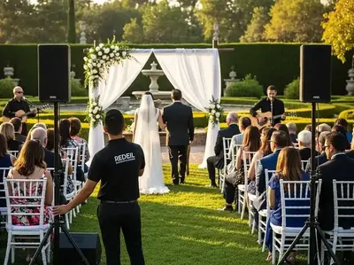 Renta de bocinas para ceremonia íntima de boda en jardín CDMX
