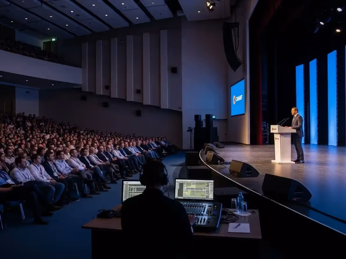 Audio profesional listo para una conferencia empresarial