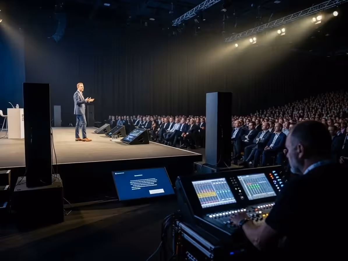 Sonido profesional para evento con varios voceros
