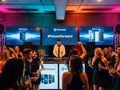 Cabina de DJ con equipo Pioneer CDJ-3000 en evento