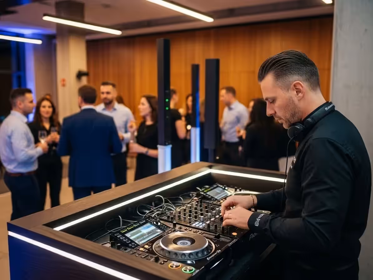 DJ mezclando en fiesta temática privada