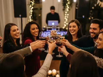 Fiesta de fin de año con audio potente