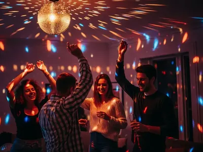 Instalacion de bola disco en salon de fiestas