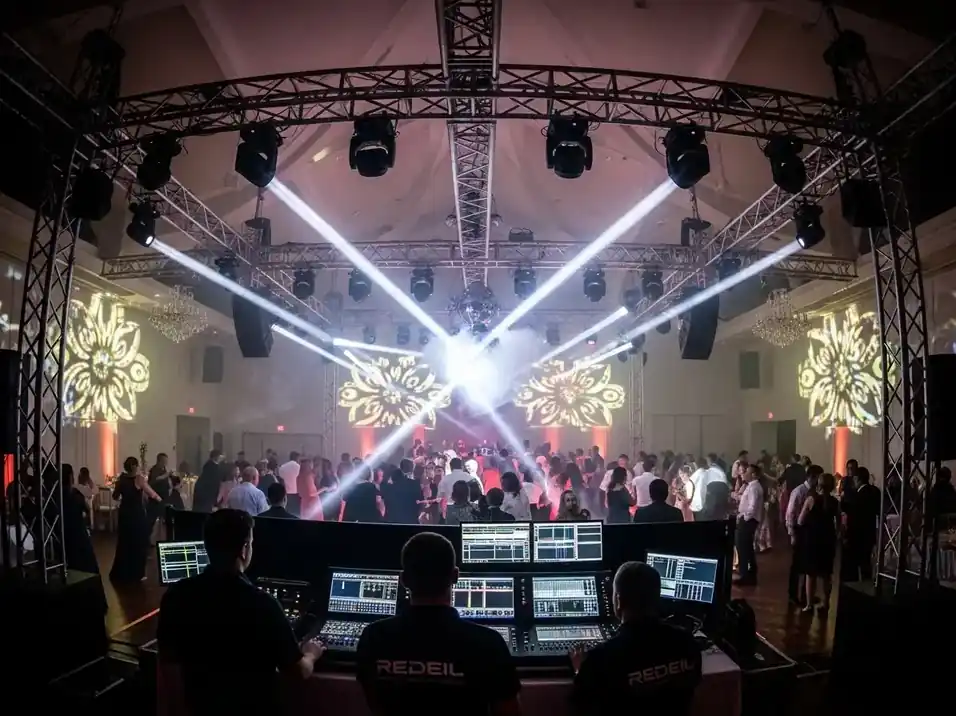 Cabezas moviles sincronizadas con consola DMX