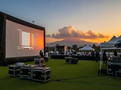 Noche de cine infantil con pantalla inflable