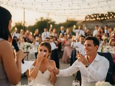 Guirnaldas para fiesta de boda - Momento emotivo del brindis