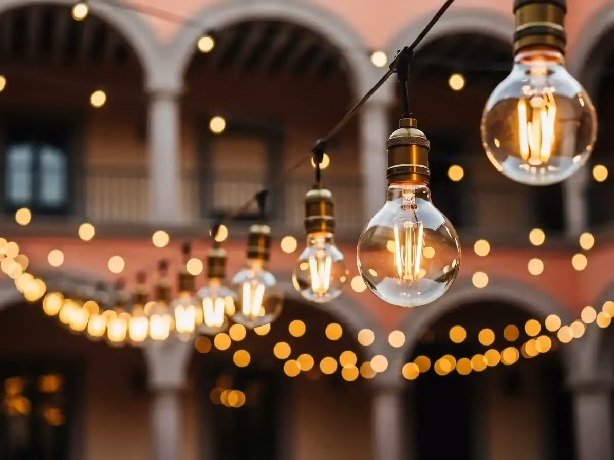 Guirnaldas para Terrazas y Jardines: Iluminación Perfecta para Eventos