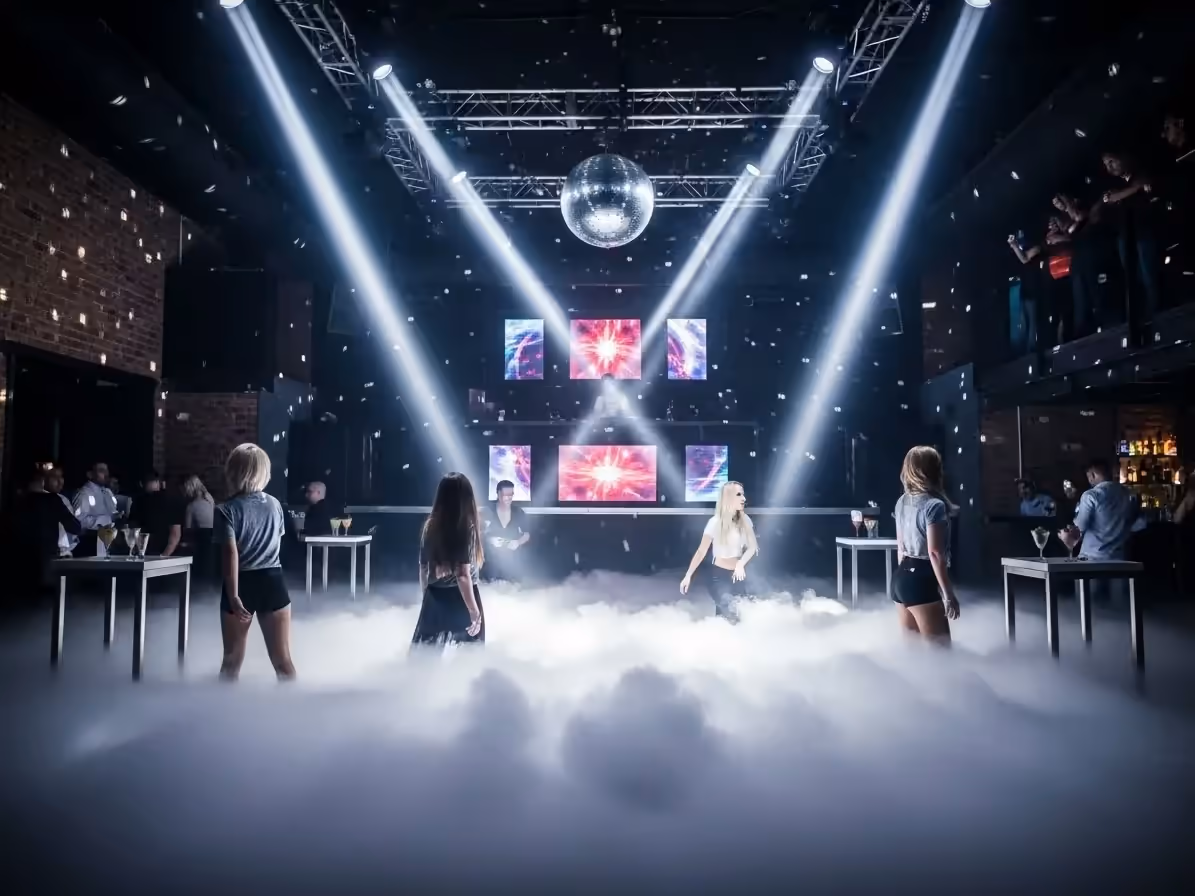 Humo profesional en fiesta de XV anos en salon elegante