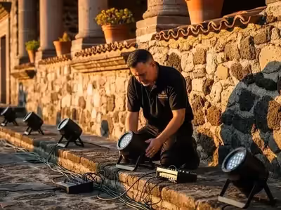 Kit completo de iluminacion arquitectonica para eventos