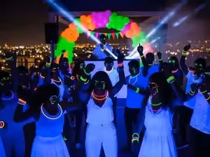 Renta de luces neon y luz UV para fiestas glow party en CDMX
