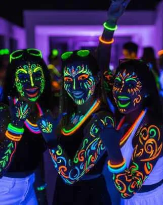 Operador tecnico con control DMX de luces neon profesionales