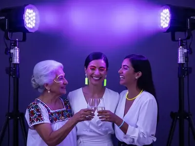 Pista de baile con efecto neon y luz ultravioleta