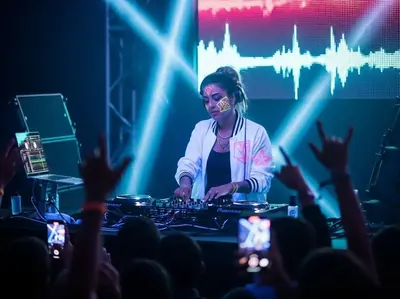 XV años con luz negra y ambiente glamuroso