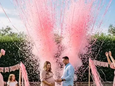 Cañón de confeti CO2 Mini Blaster - Revelación de género niña con confeti rosa CDMX