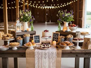 Mesa de dulces y postres decorada para bodas CDMX