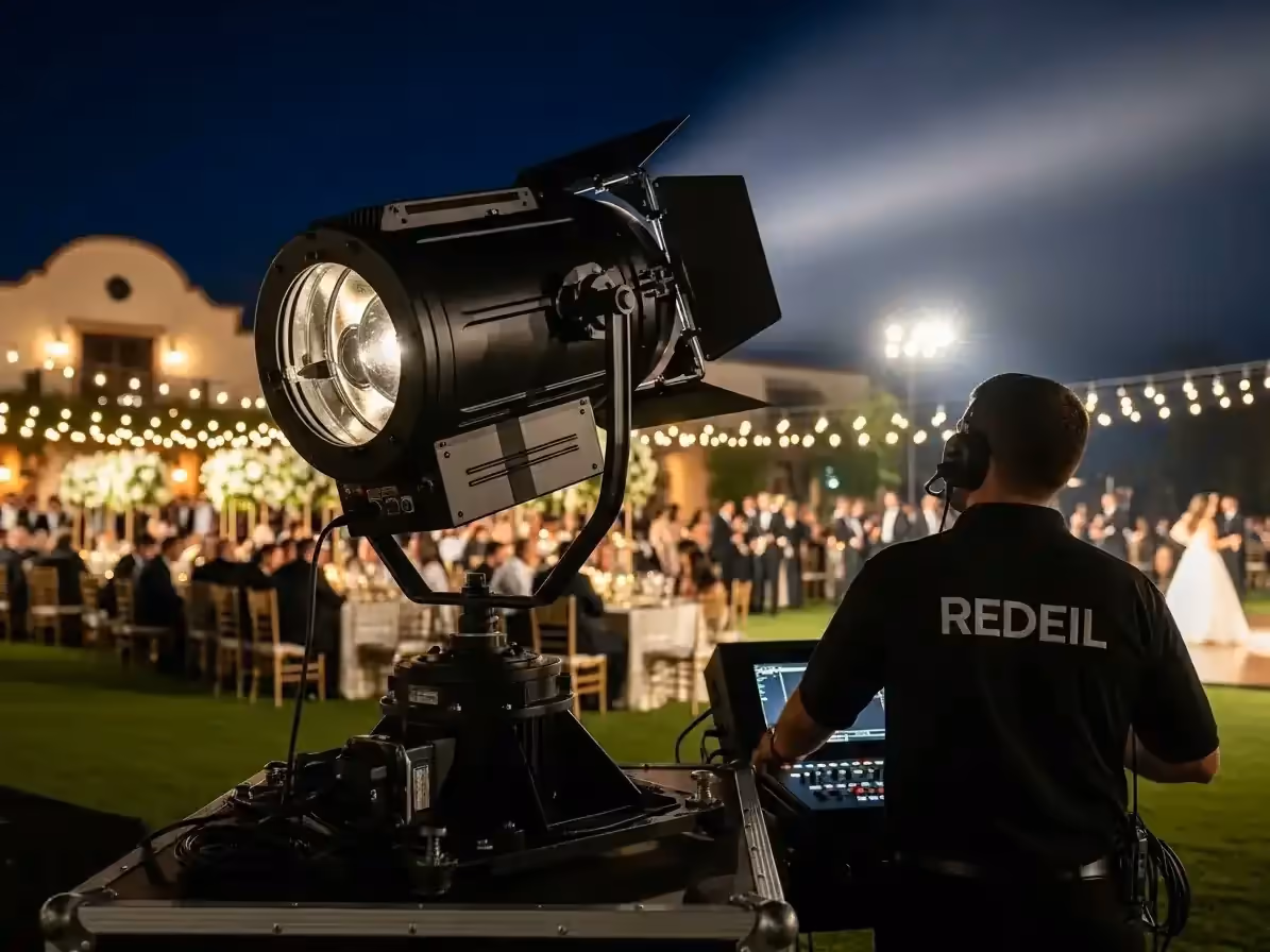 Luces antiaereas para evento en hacienda con arcos