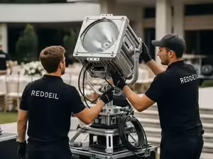 Renta de Sky Tracker con haz de luz potente al cielo nocturno - Luces antiaereas para eventos CDMX