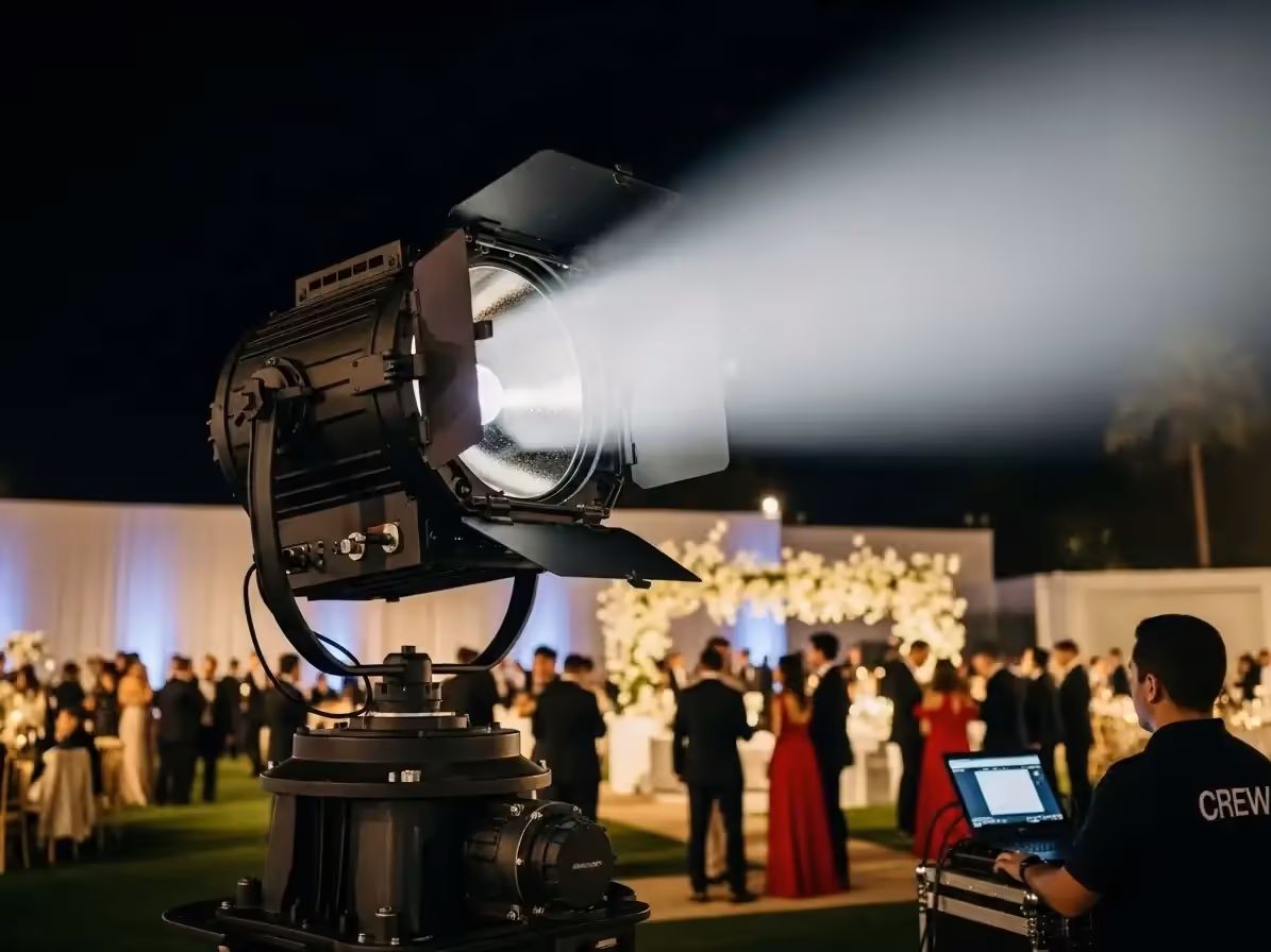 Seguidor de luz para fiestas y recepcion elegante